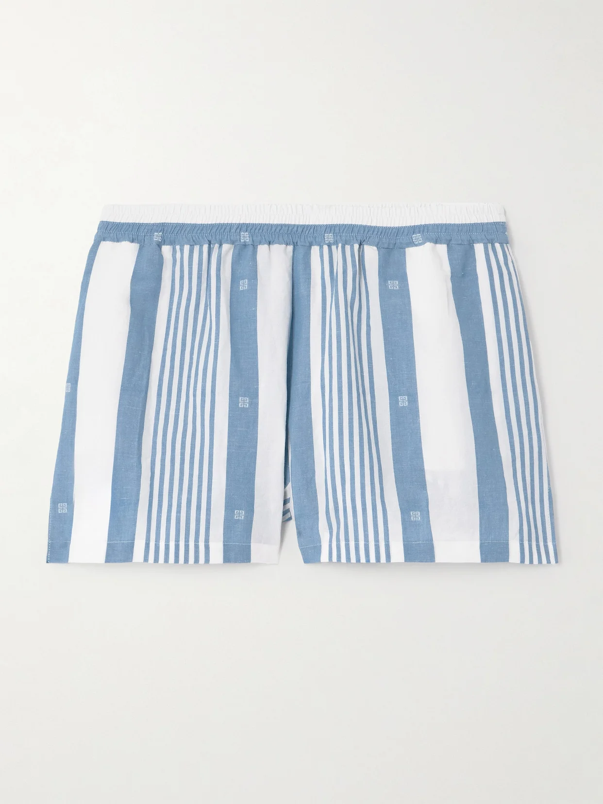 Striped Cotton And Linen-blend Shorts - 1