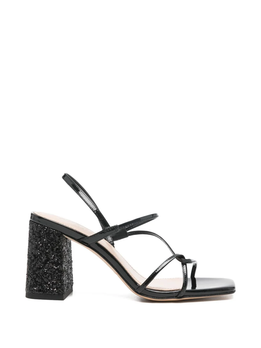 glitter block-heeled sandals - 1