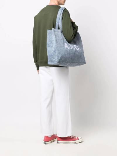 A.P.C. large logo-print tote bag outlook