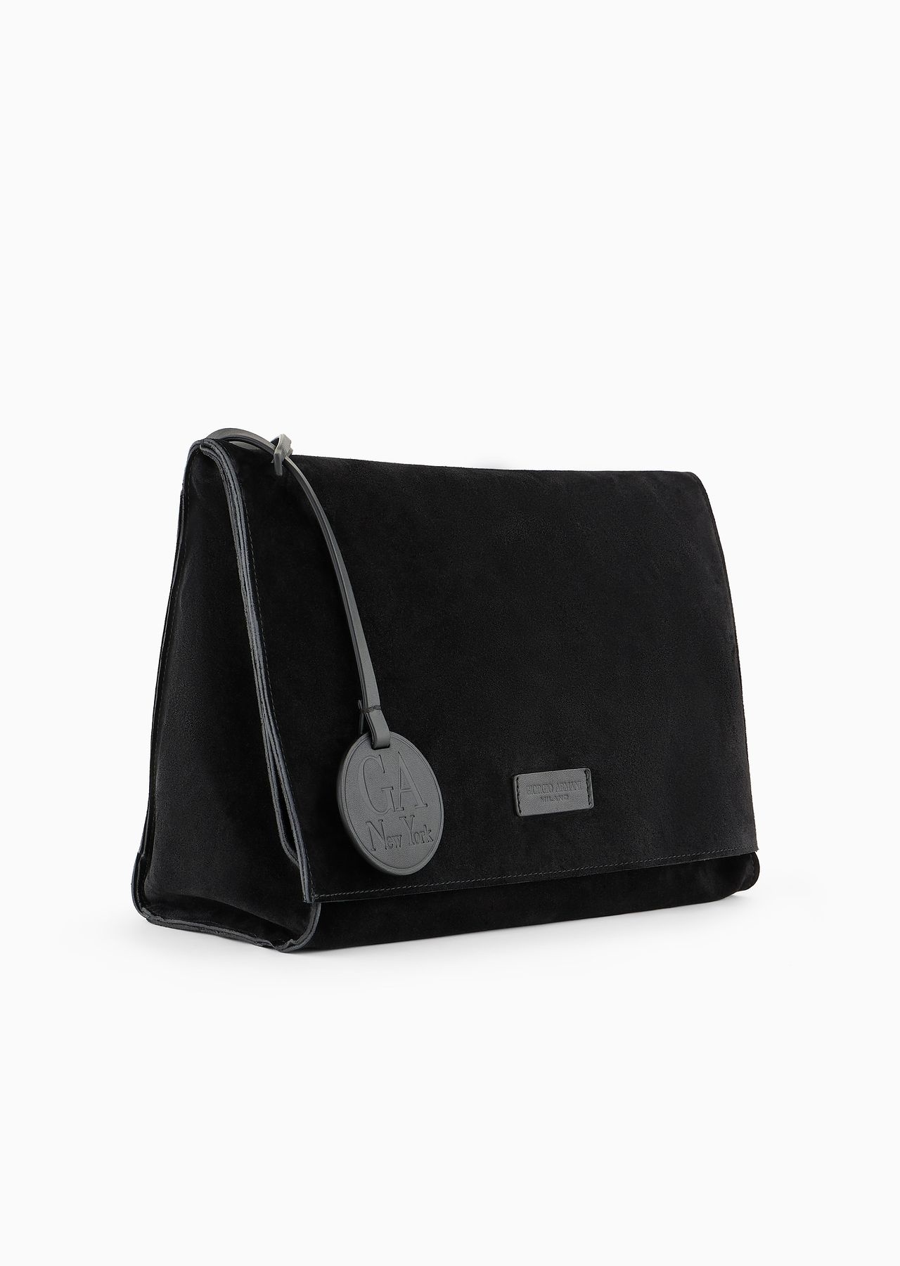Suede and leather messenger bag - 2