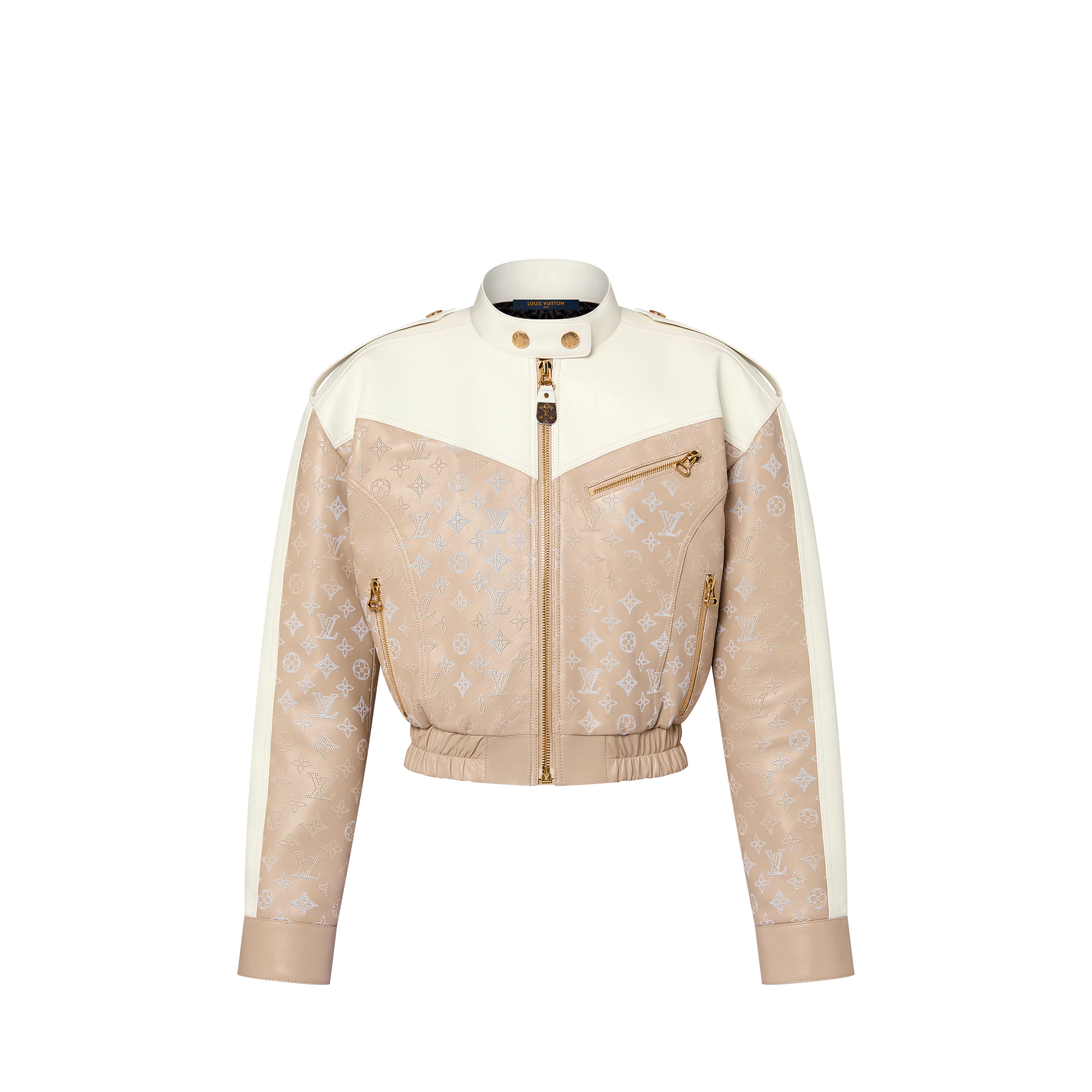 Cropped Mahina Monogram Leather Jacket - 1