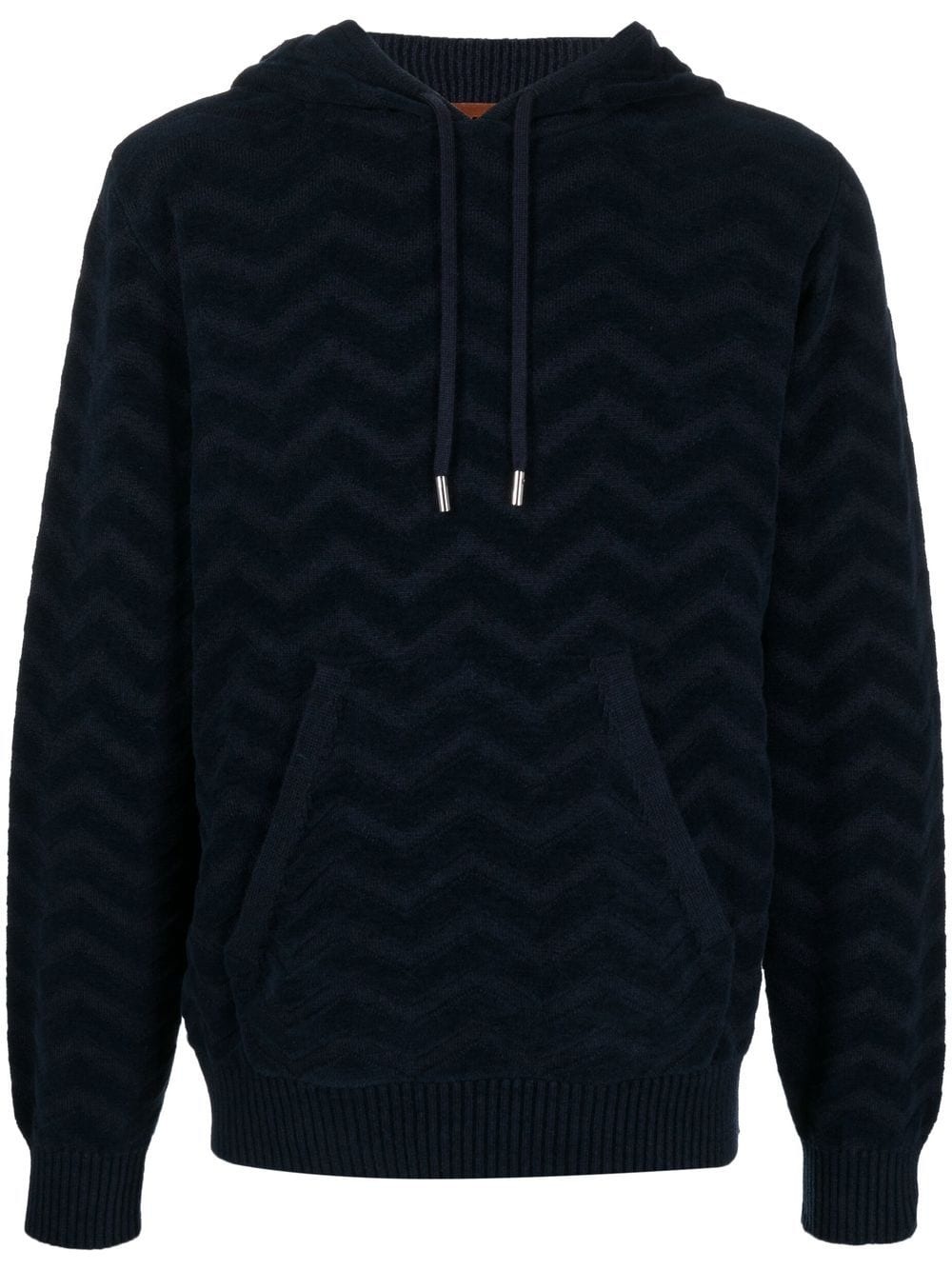 zig zag-knitted wool hoodie - 1