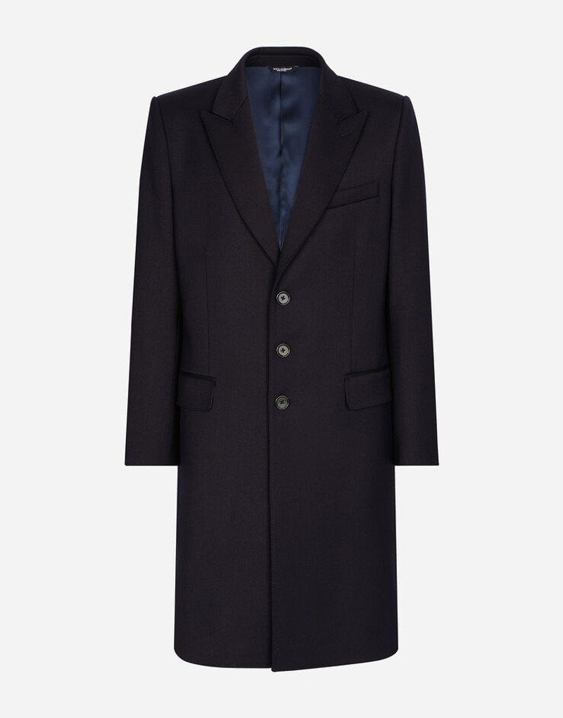 Single-breasted technical stretch wool coat 1