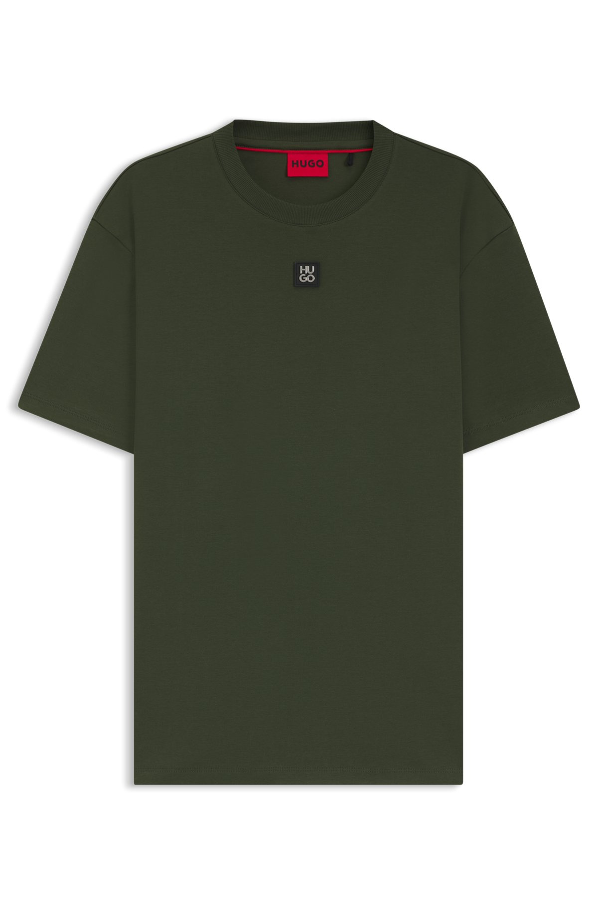 INTERLOCK-COTTON REGULAR-FIT T-SHIRT WITH STACKED LOGO - 1