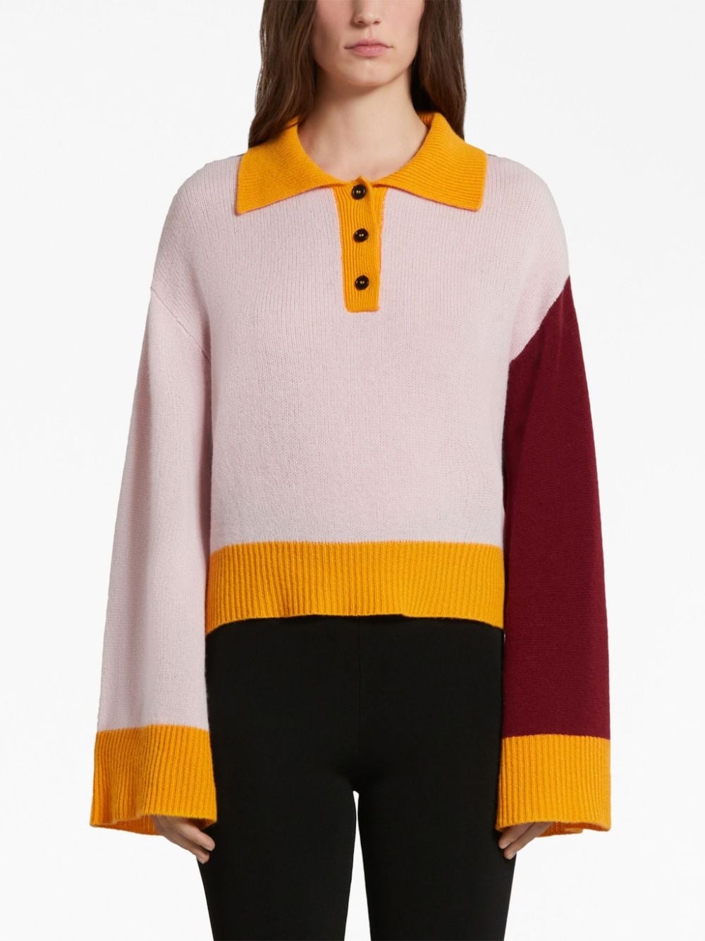 colour-block-design knit cashmere jumper - 3