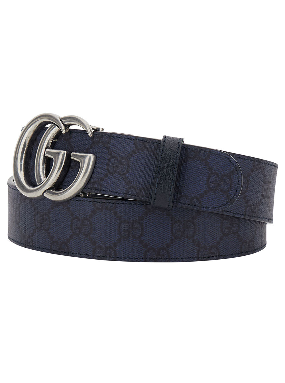 Gucci Men Blue Reversible Belt With Gg Buckle In Gg Supreme Canvas Man - 2
