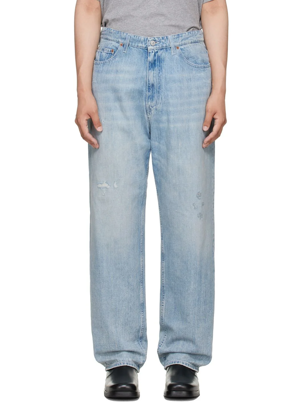 Blue Distressed Jeans - 1