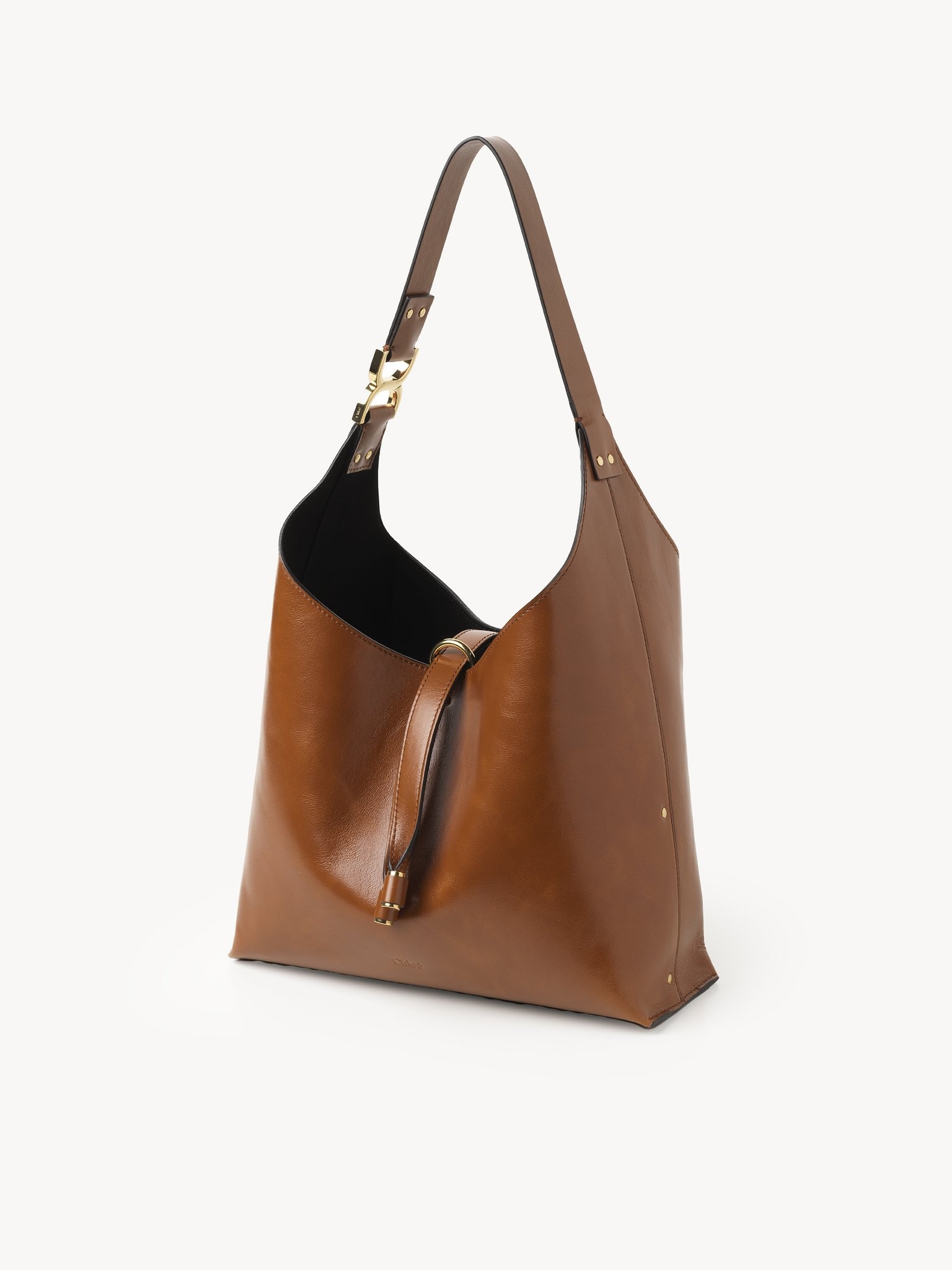 SMALL MARCIE HOBO BAG IN SHINY LEATHER - 3