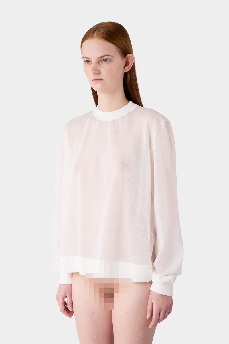 SUNNEI KNIT LONGSLEEVE T-SHIRT / white outlook