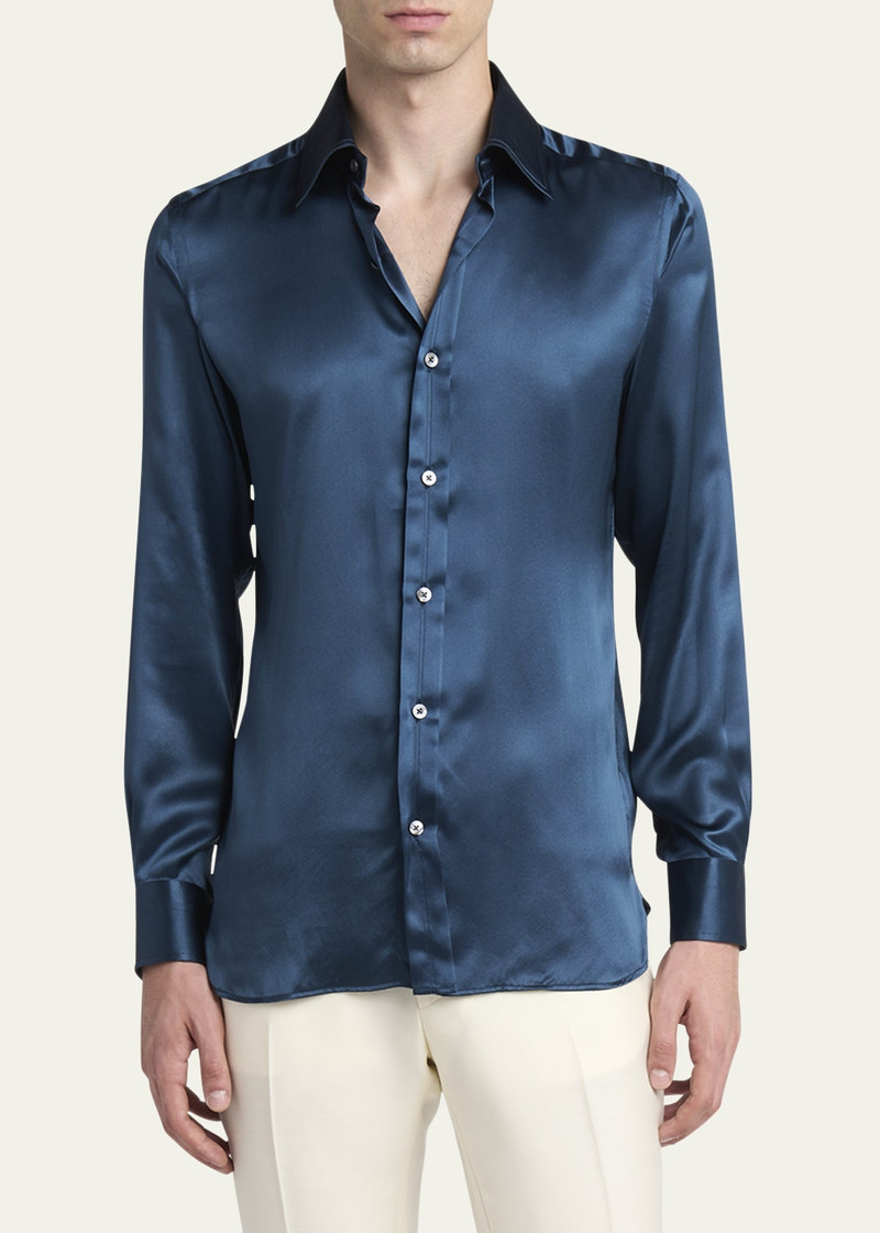 TOM FORD Men's Silk Charmeuse Slim-Fit Dress Shirt outlook
