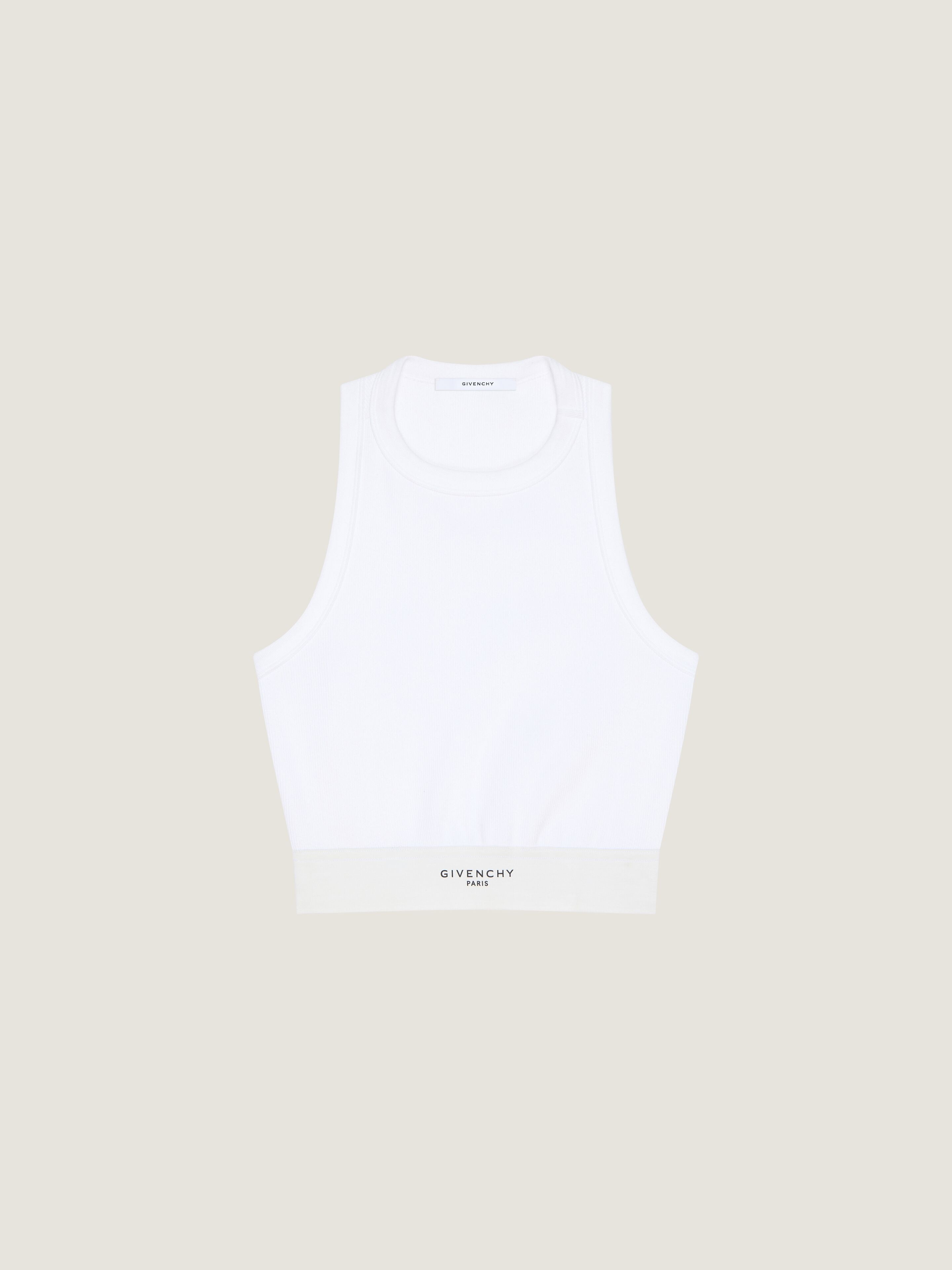 CROPPED TANK TOP IN COTTON WITH GIVENCHY BAND - 1