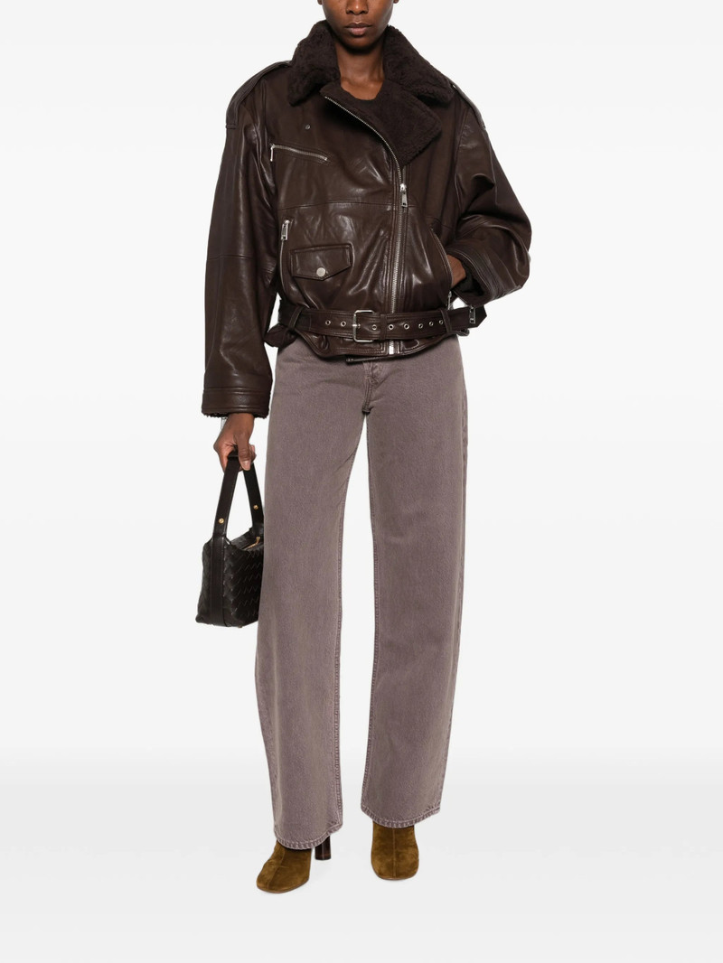 Gestuz Belted Shearling-collar Jacket 6