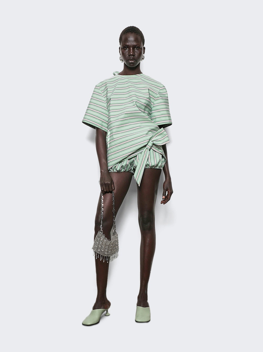 Top Short Sleeves Stripe Green And Mustard - 5