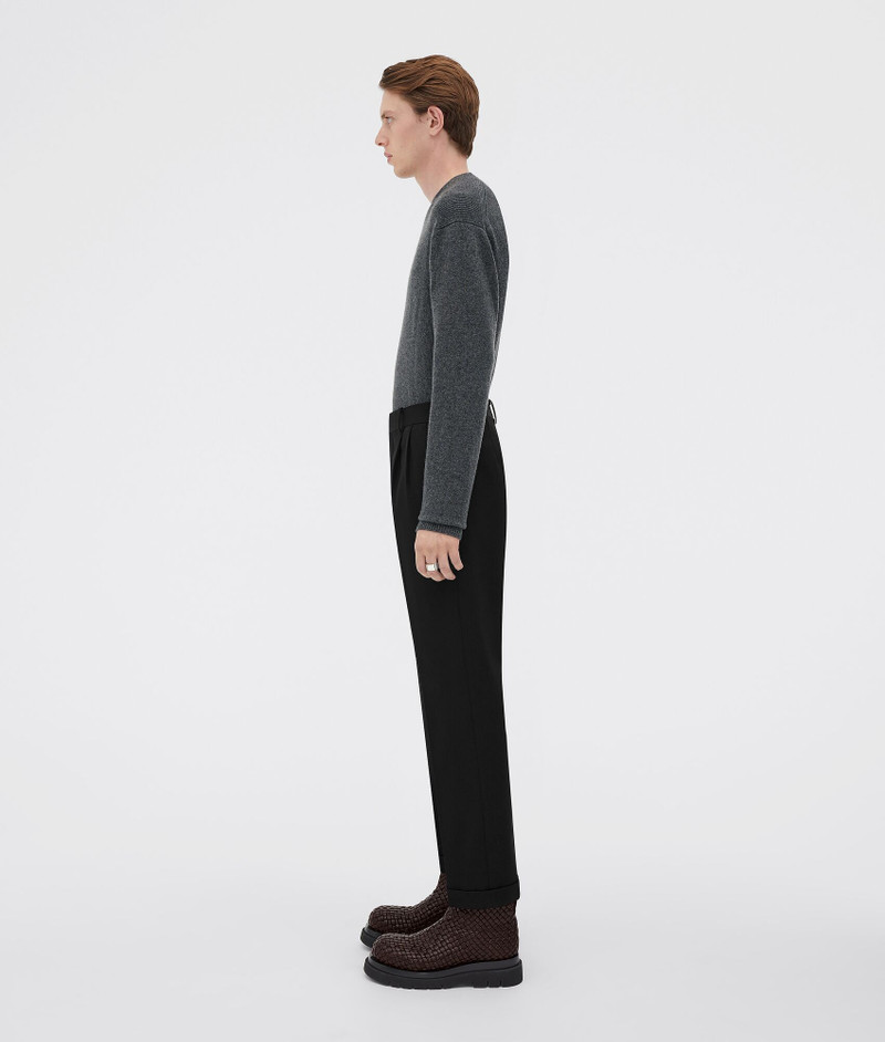 Bottega Veneta stretch grain de poudre cropped straight trousers outlook