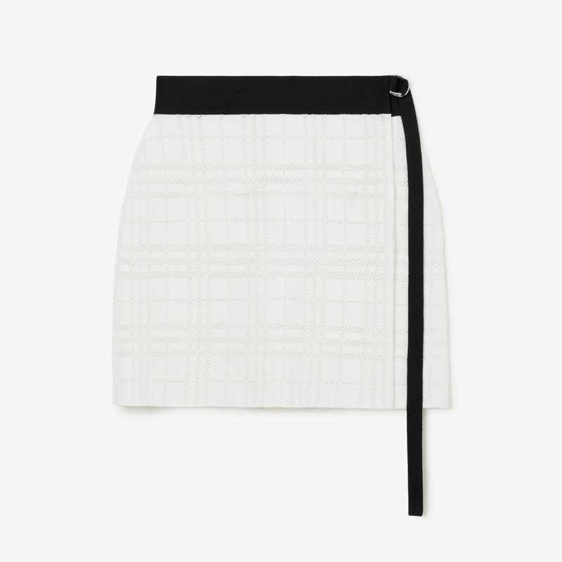 Check Technical Cotton Wrap Skirt - 1