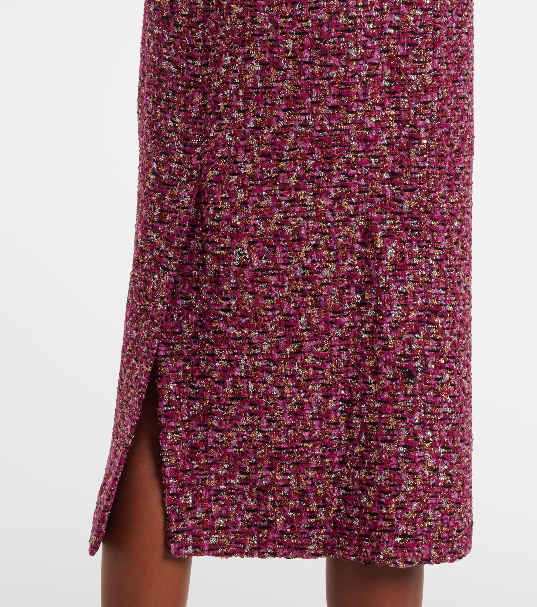 Sequined tweed midi skirt - 5