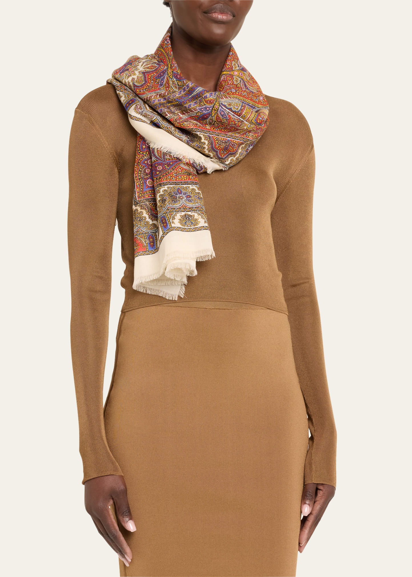 Vintage Paisley Cashmere-Blend Scarf - 3