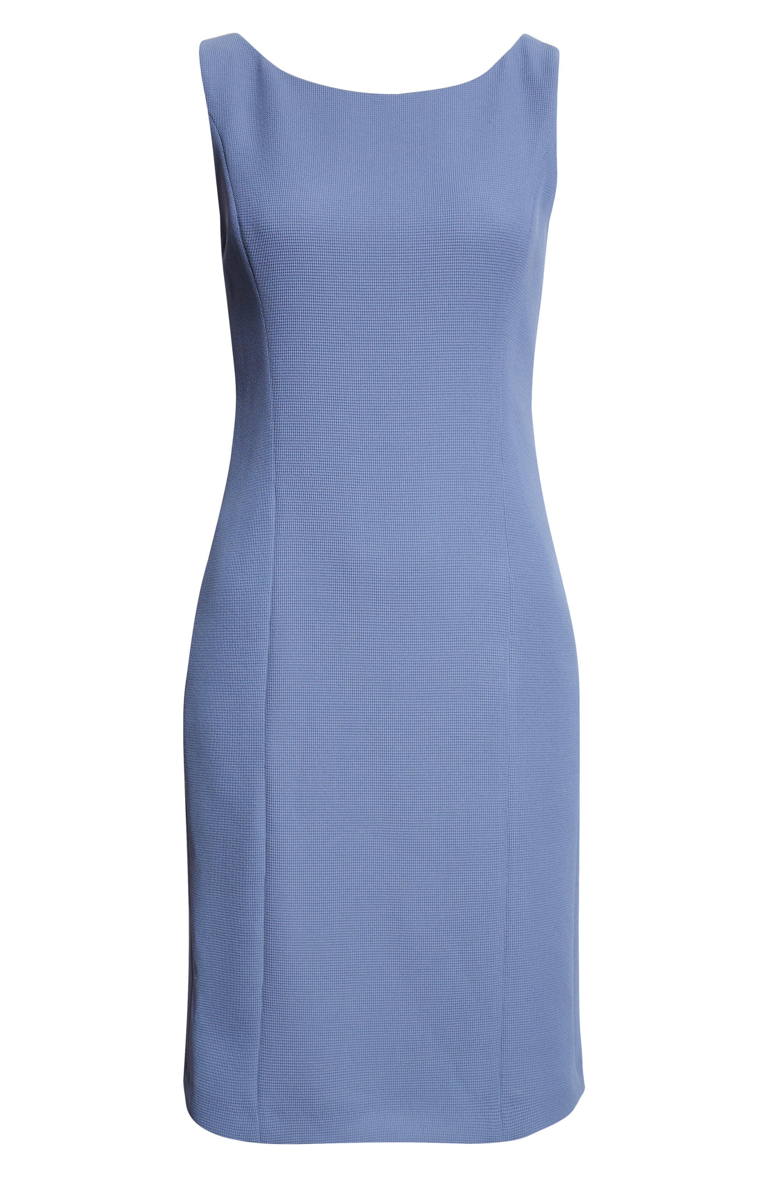 Emporio Armani Waffle Stitch Sleeveless Dress in Solid Blue Navy at Nordstrom - 5
