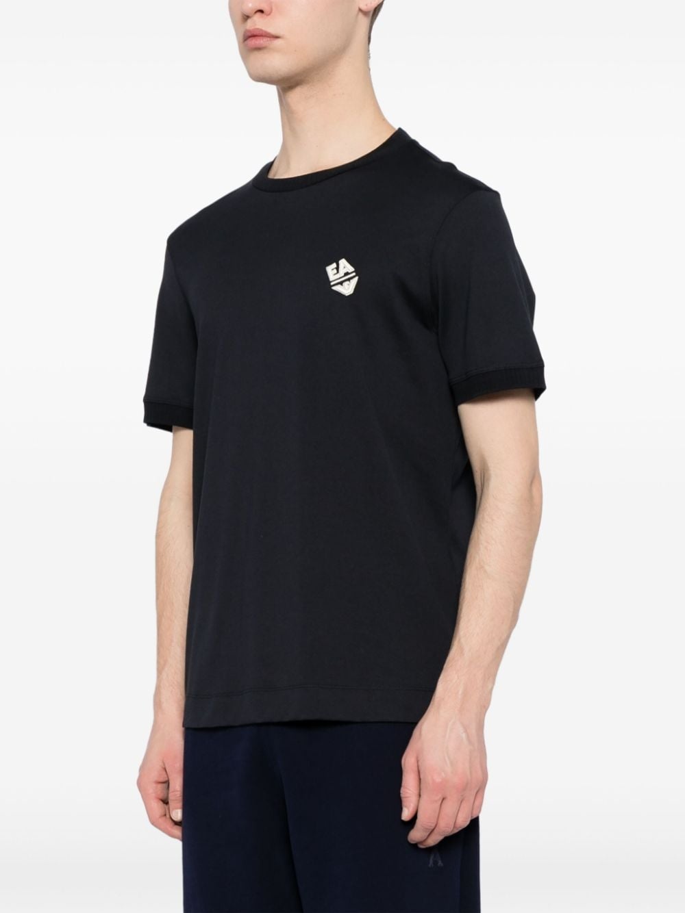 logo-embroidered cotton T-shirt - 3