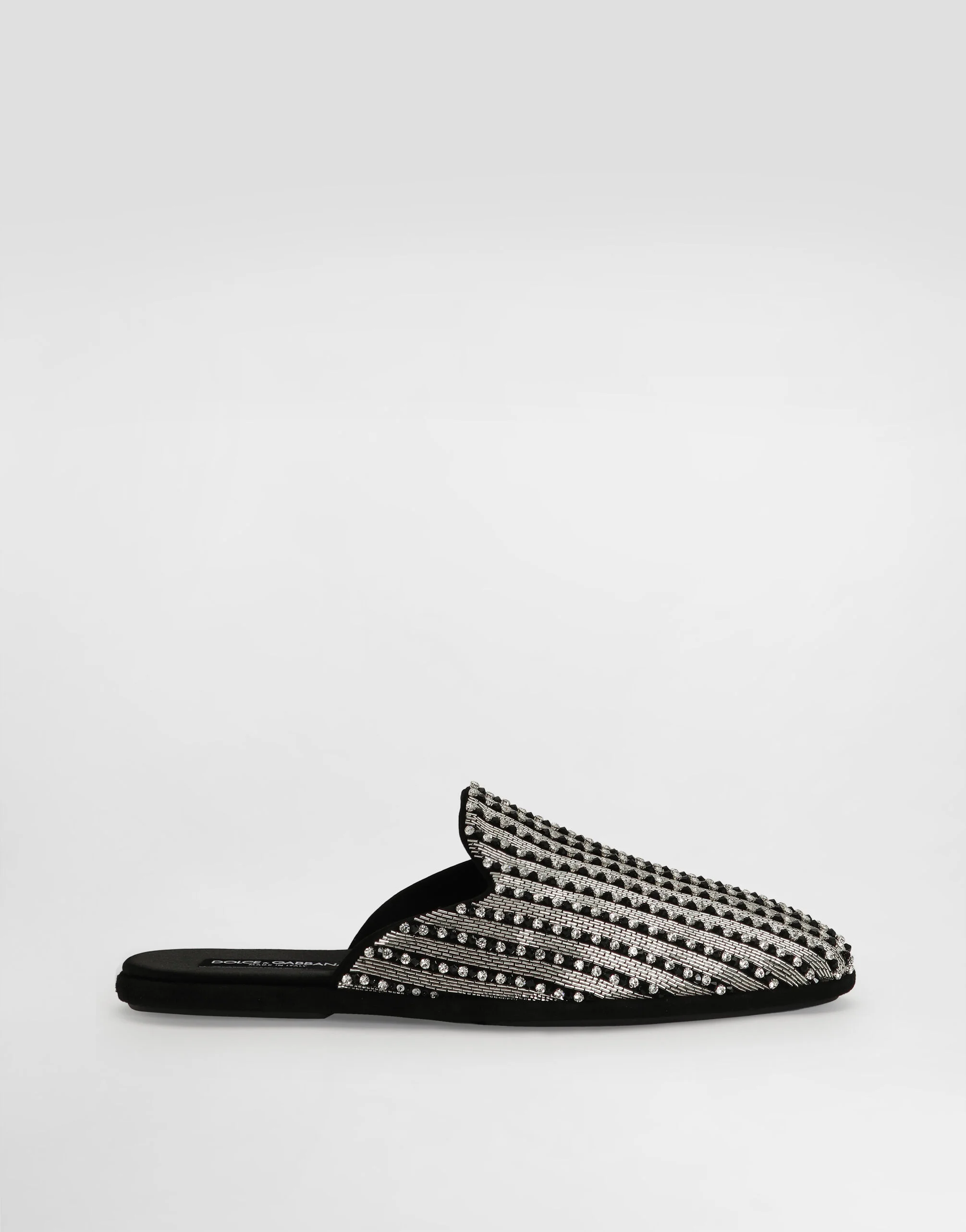 Suede slippers with embroidery - 1