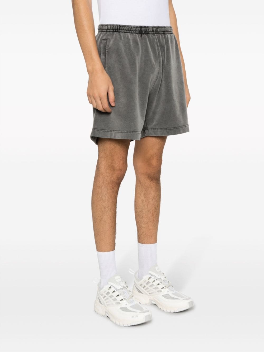 faded effect cotton shorts - 4