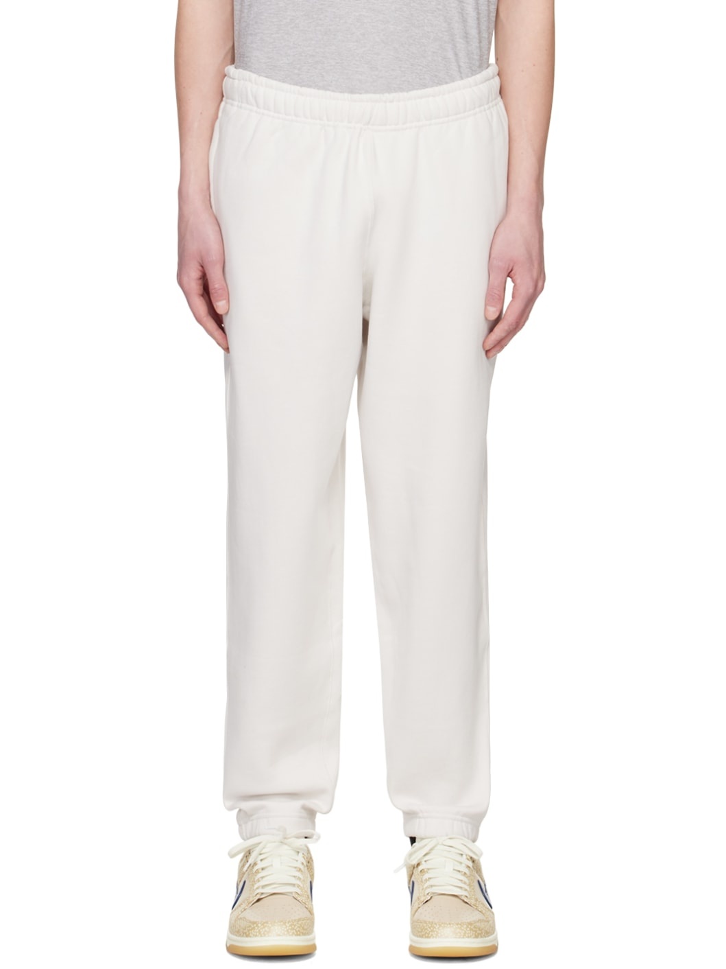 White Solo Swoosh Lounge Pants - 1