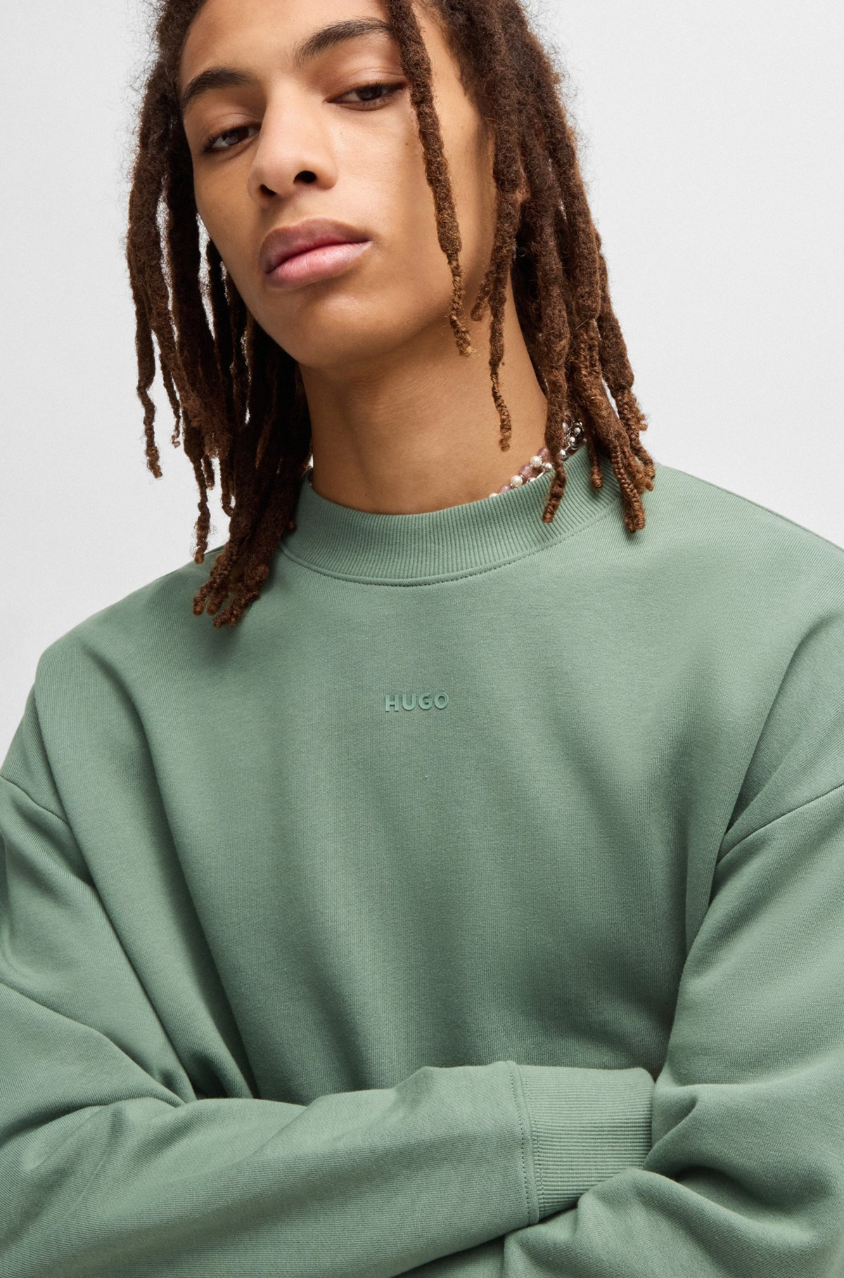 RELAXED-FIT SWEATSHIRT IN COTTON TERRY WITH LOGO PRINT - 3