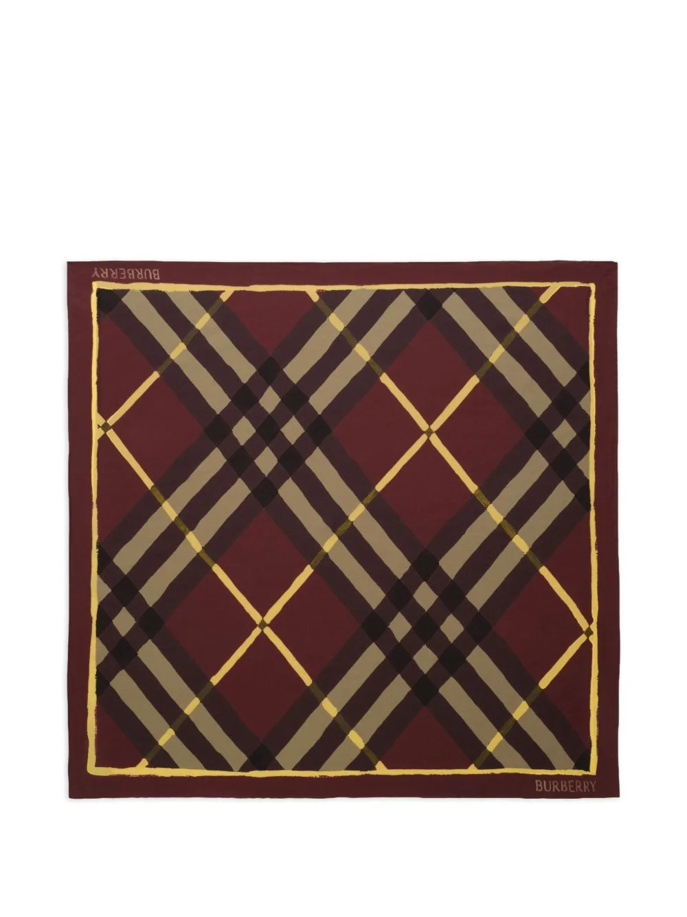Watercolour check silk scarf - 1