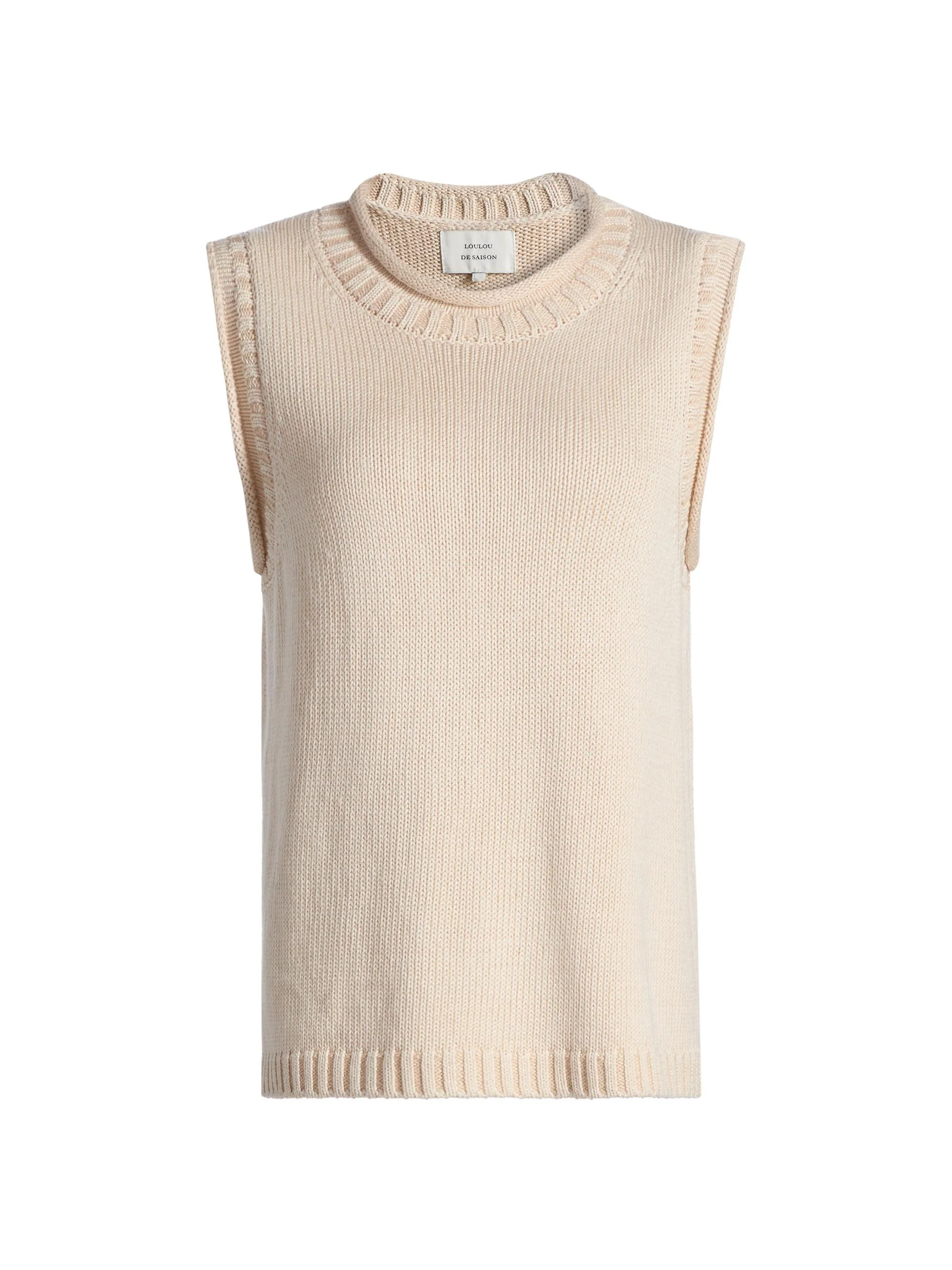 Women's Effy Boxy Sweater Vest - Natural - 1