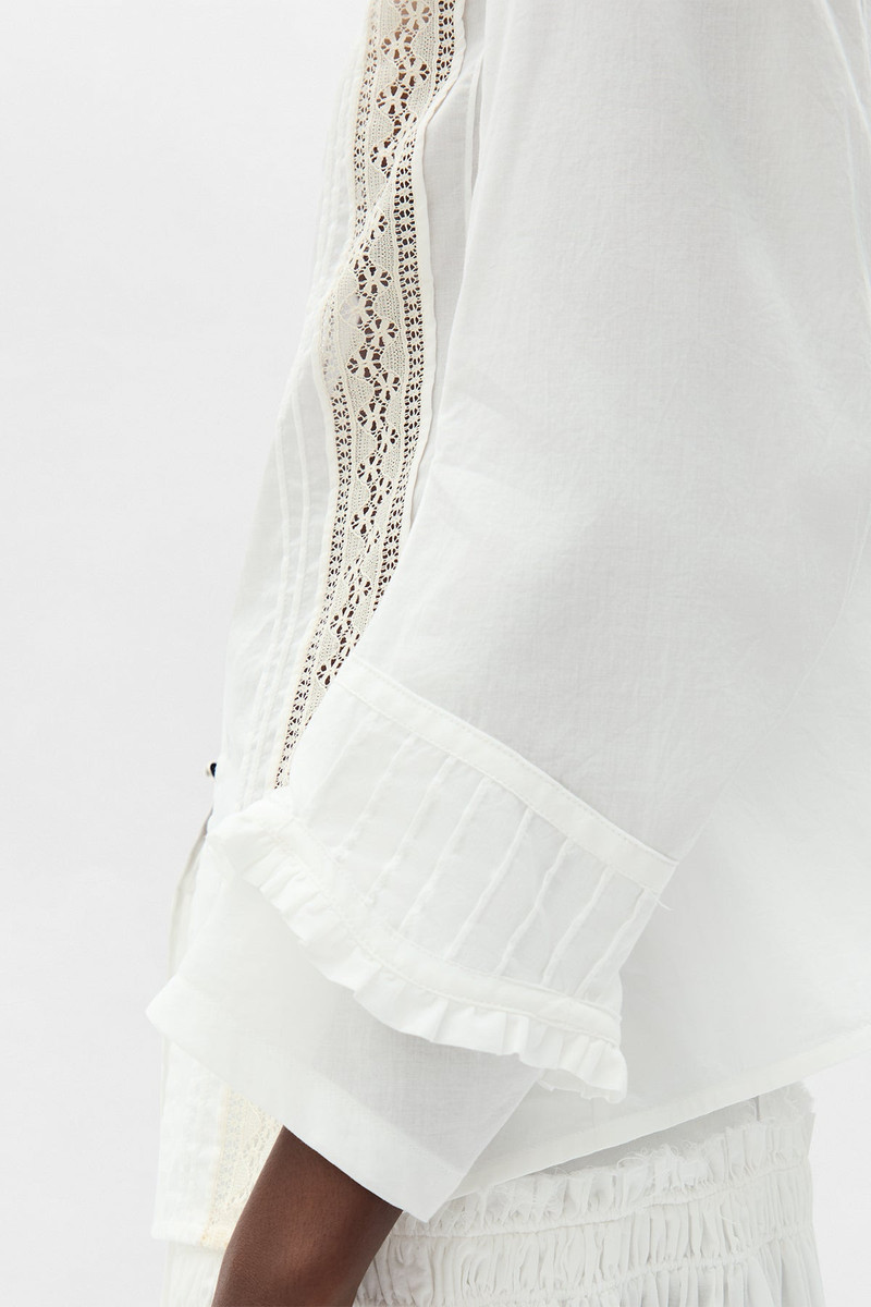 Lidy Open Front Shirt with Lace Ribbons 6