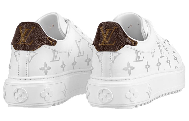 (WMNS) LOUIS VUITTON Time Out Sneakers 'White with Silver Monogram' 1A9HB7 - 4