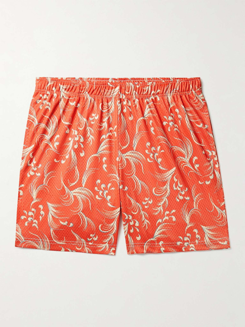 Straight-Leg Printed Mesh Shorts - 1