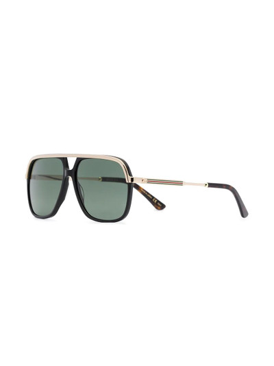 GUCCI Web detail navigator-frame sunglasses outlook