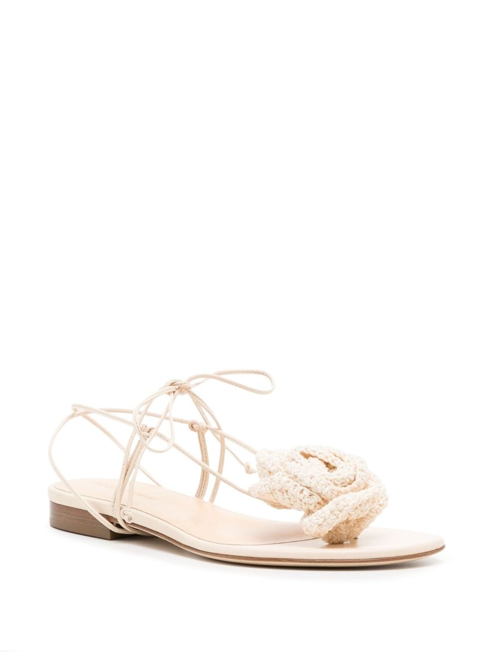 Flower crochet-knit sandals - 2