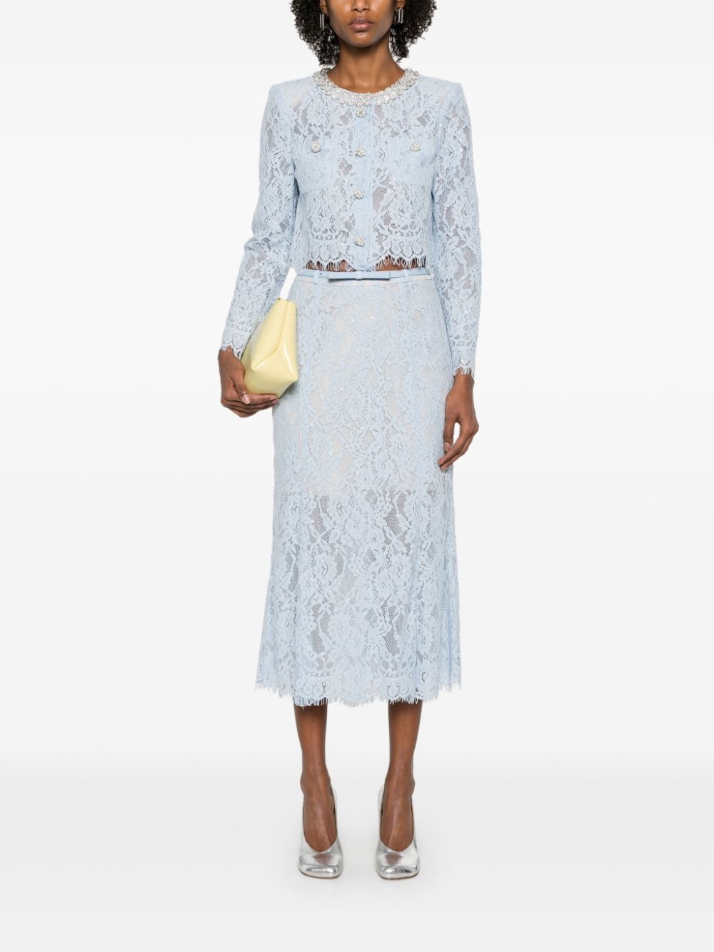 lace embellished top - 2