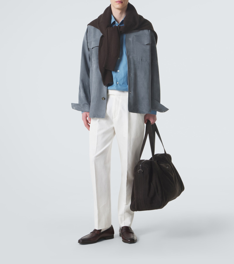 ZEGNA Cotton and linen straight pants outlook