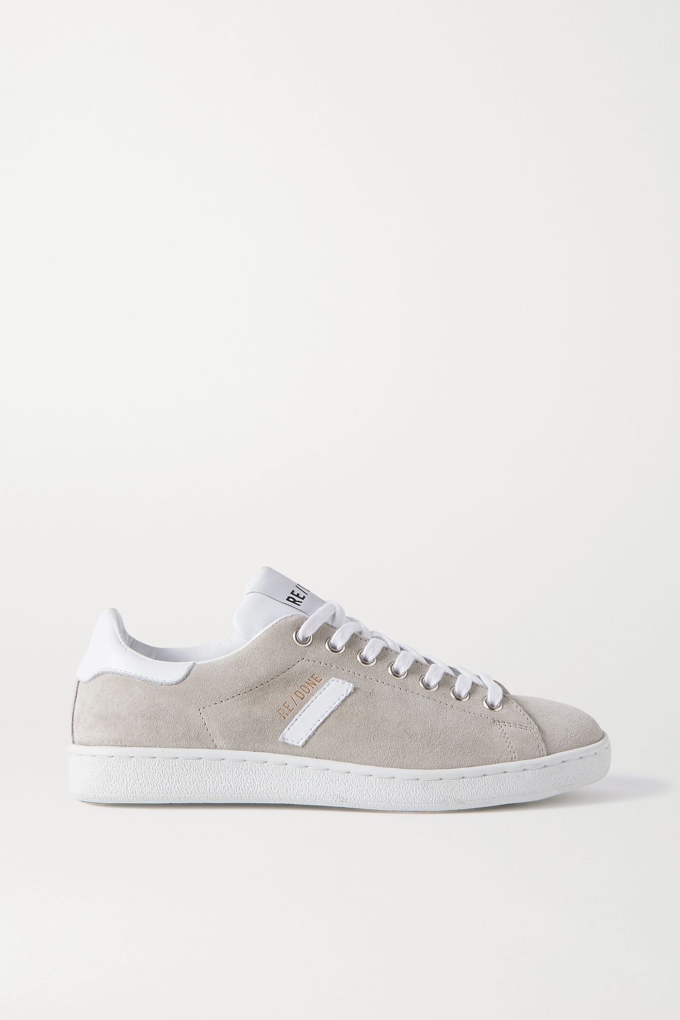 70s Tennis leather-trimmed suede sneakers - 1