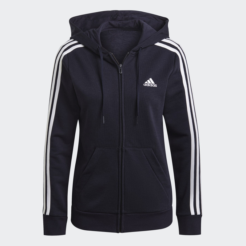 Essentials French Terry 3-Stripes Full-Zip Hoodie 1