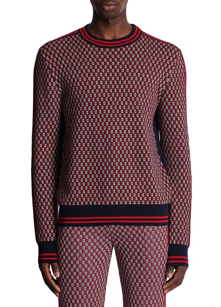 Monogrammed jacquard sweater - 2