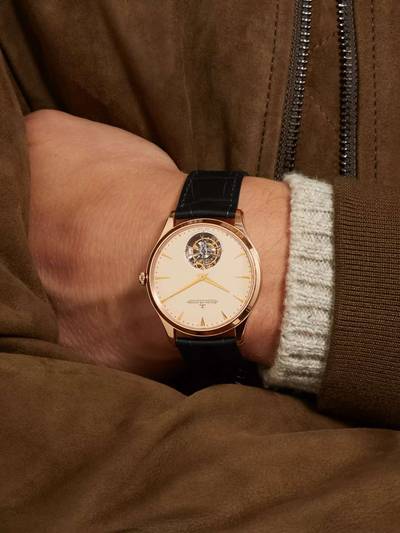 Jaeger-LeCoultre Master Ultra Thin Tourbillon 40mm 18-Karat Rose Gold and Alligator Watch outlook