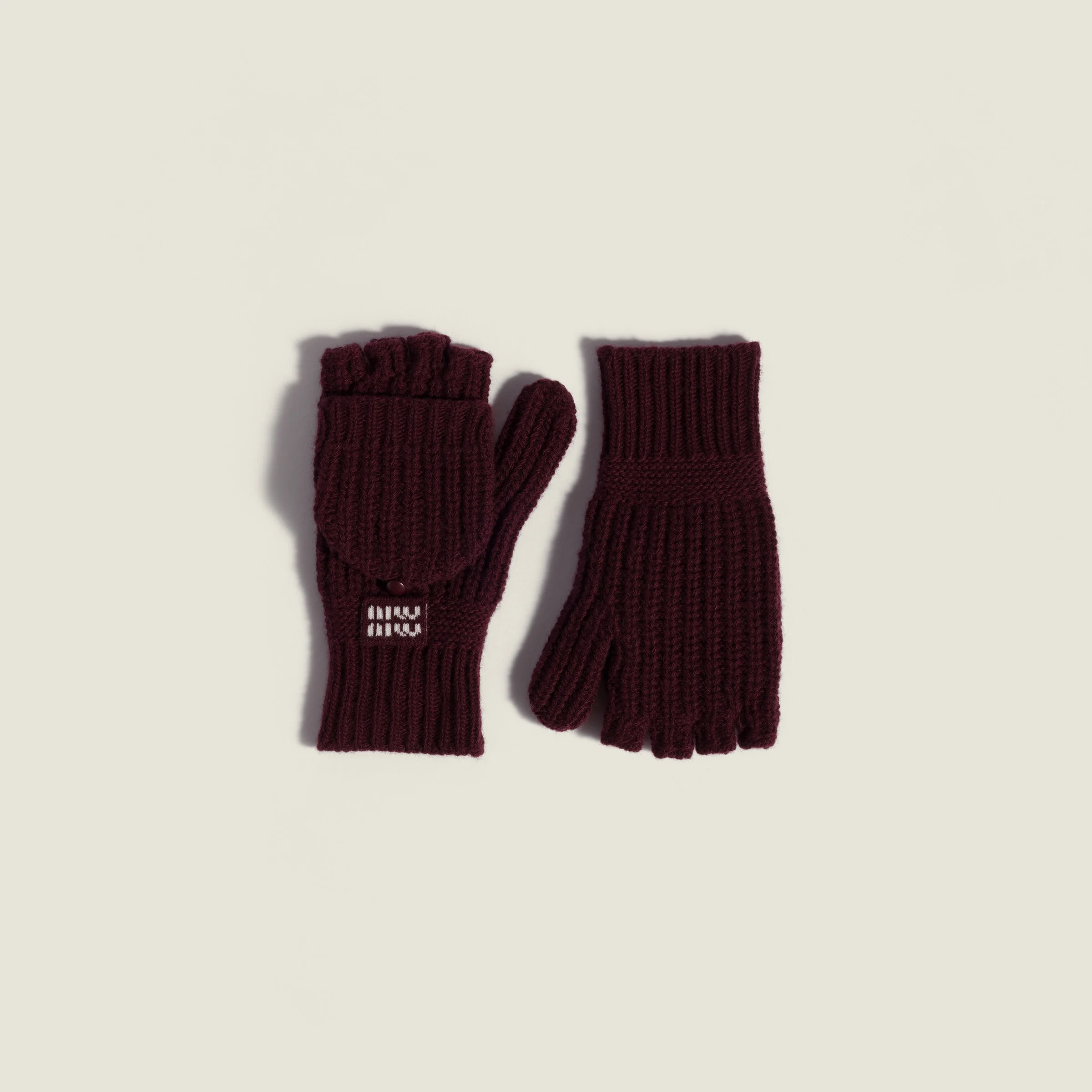 Wool and cashmere fingerless gloves - 1