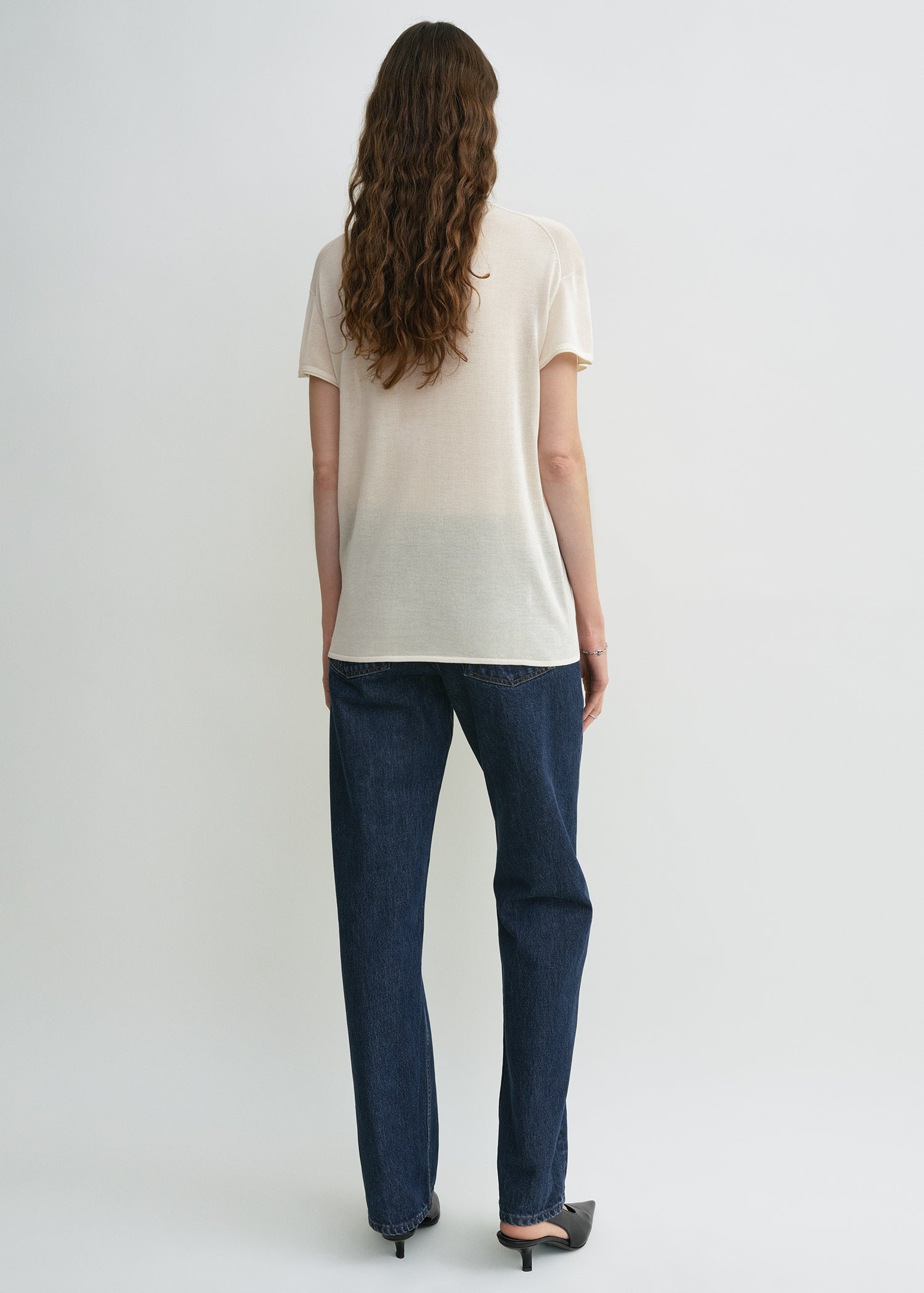 Silk tee ecru - 4
