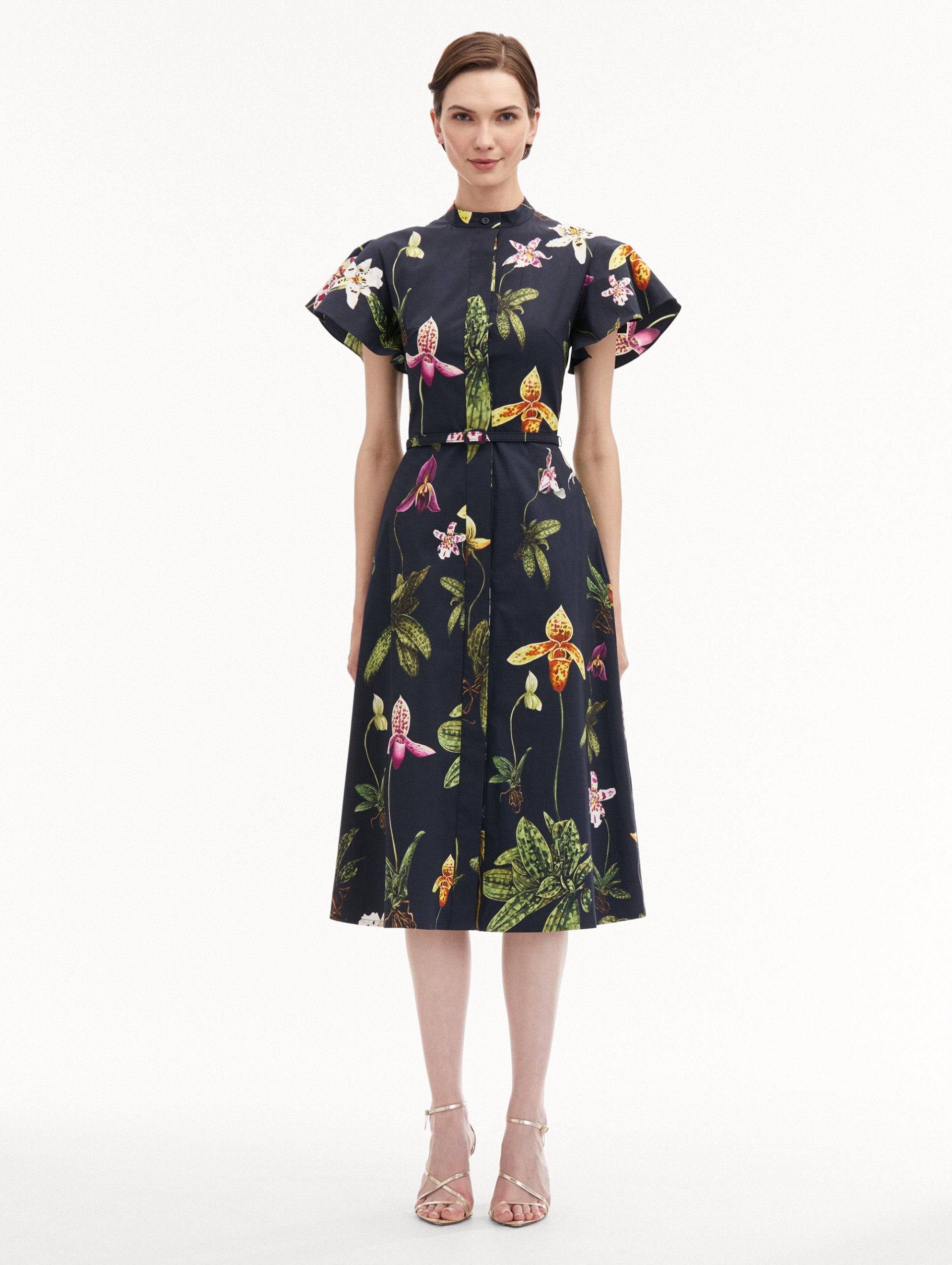 ORCHID COTTON POPLIN SHORT SLEEVE DRESS - 2