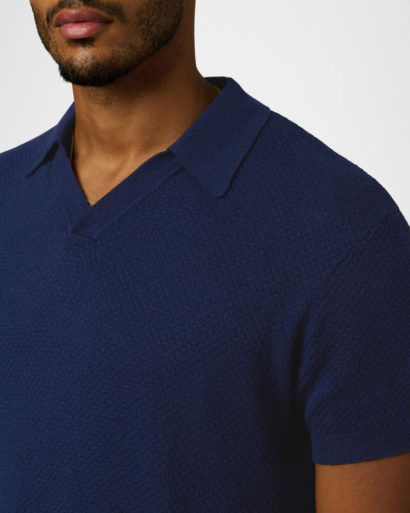 Men's Cotton Knit Short-Sleeve Polo Sweater 5