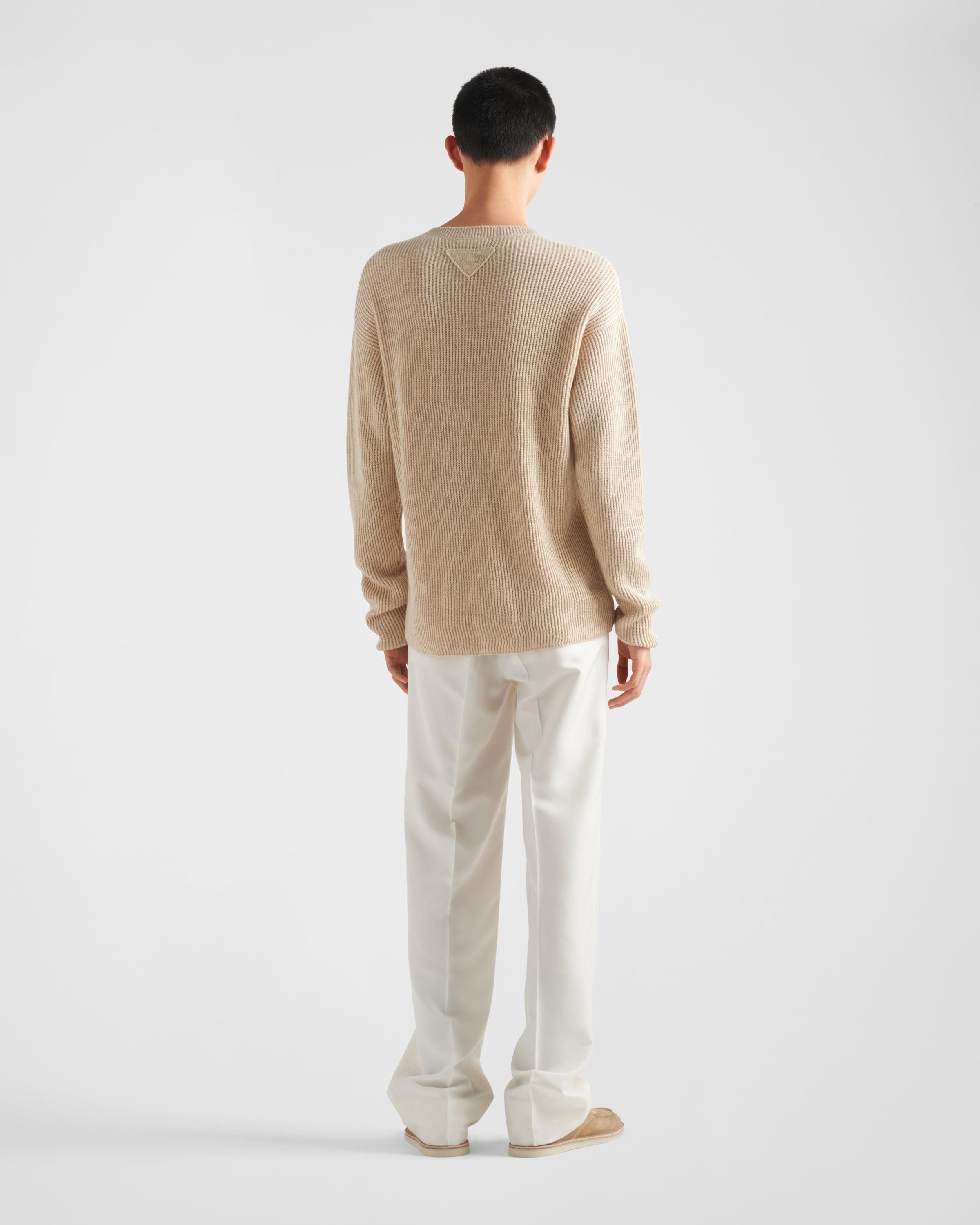 Cashmere and linen V-neck sweater - 5