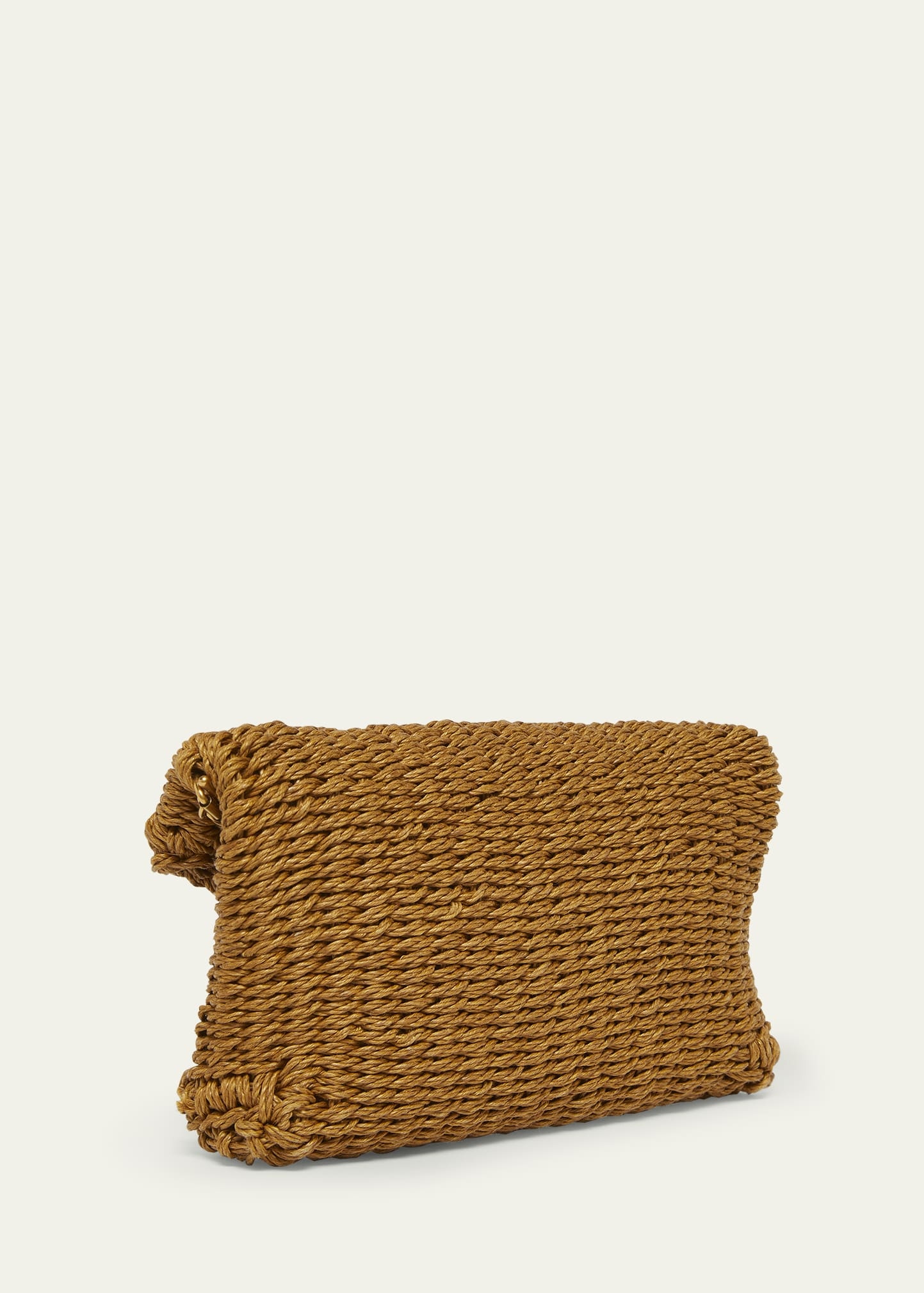 Cassandre Small YSL Pouch Clutch Bag in Raffia - 3