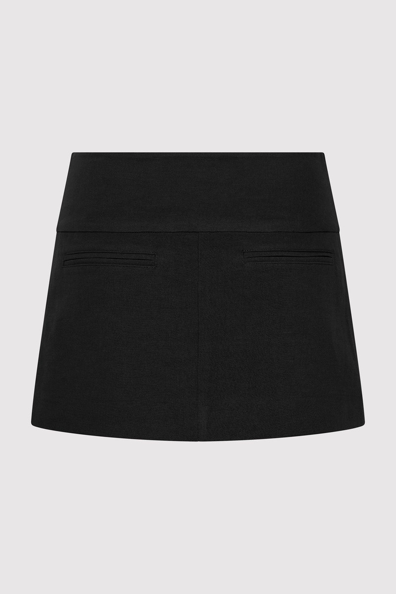 ST. AGNI Wide Waistband Mini Skirt - Black outlook