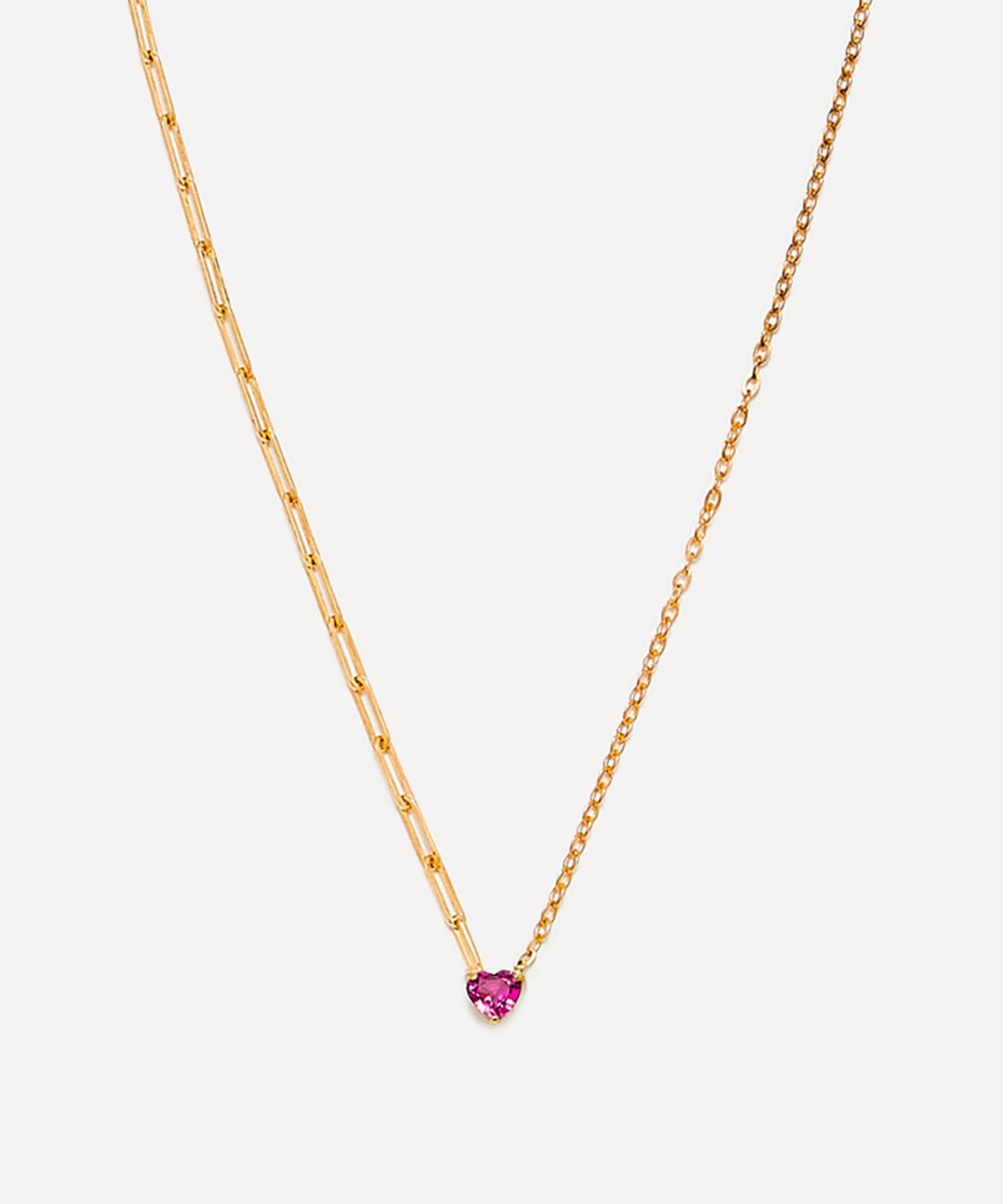 18ct Gold Rhodolite Heart Pendant Necklace - 2