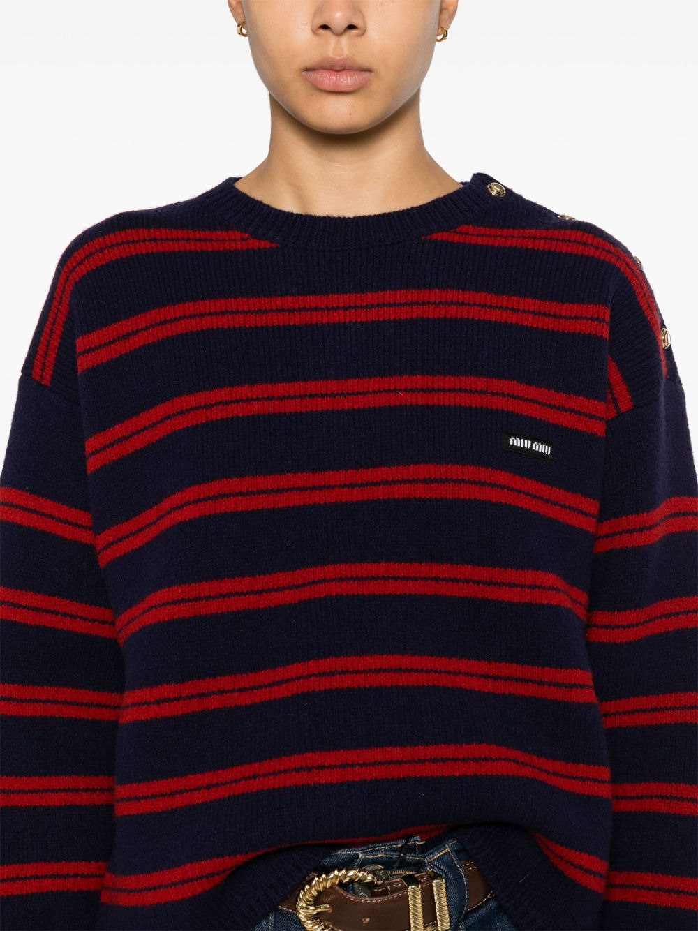 striped knitted jumper - 5