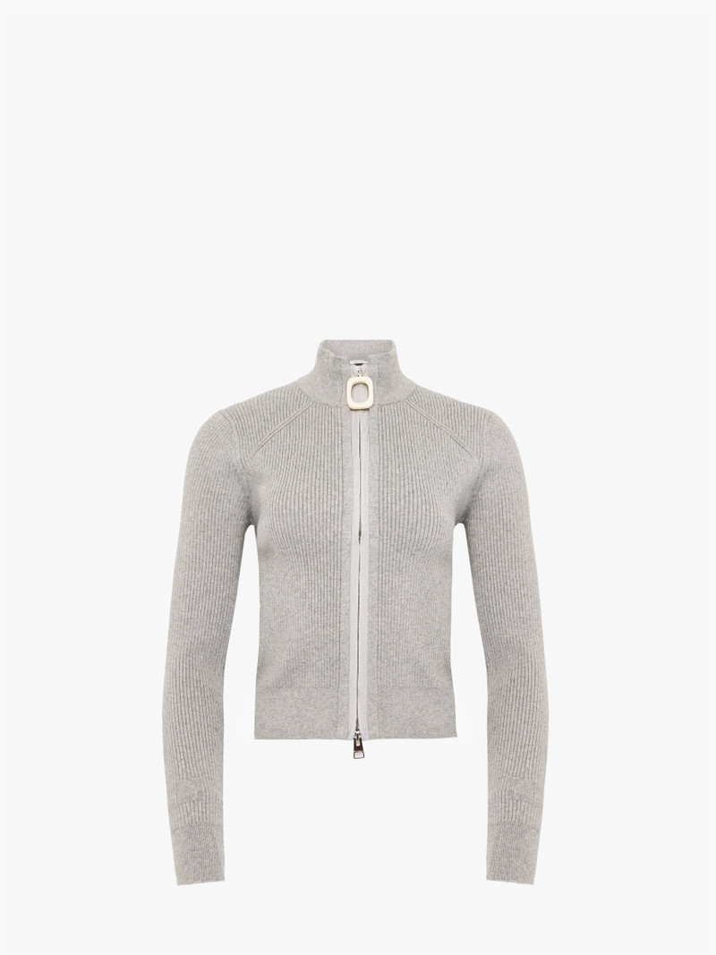 FITTED ZIP UP CARDIGAN - 1